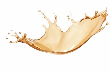 Poster - Golden Liquid Splash Isolated on White Background