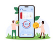 © Flash Vector - Fitness mobile app, planner of sport training. Tiny people holding target and clock to monitor workout progress, calendar and tracker of exercises on smartphone screen cartoon vector illustration