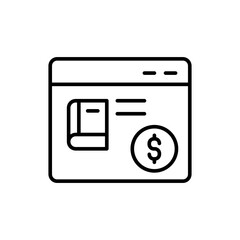 Poster - Online bookstore outline icons, minimalist vector illustration ,simple transparent graphic element .Isolated on white background