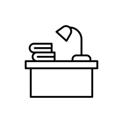 Poster - Book table outline icons, minimalist vector illustration ,simple transparent graphic element .Isolated on white background