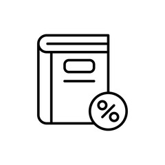 Poster - Book sale outline icons, minimalist vector illustration ,simple transparent graphic element .Isolated on white background