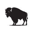 © Vectorhub - Creative use of bison silhouette in design - wildlife - bison black vector