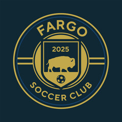 Wall Mural - Fargo, North Dakota soccer club. Sport vector logo.