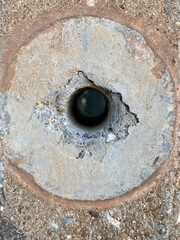 Canvas Print - hole in a concrete wall