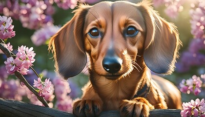 Wall Mural - miniature dachshund