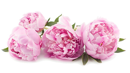Poster - beautiful pink peonies flowers isolated on white background : Generative AI