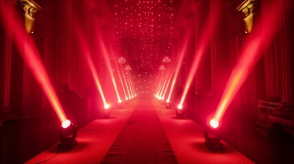 Exclusive Red Carpet Event Illuminated by Glamorous Lights