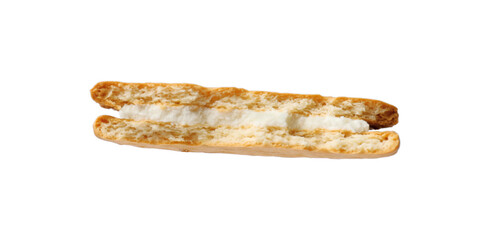 Sticker - Piece of tasty sandwich cookie isolated on white