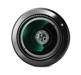 Wall Mural - Camera lens isolated on white. Photographer's equipment