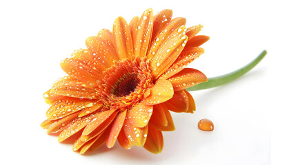 Aufkleber - Gerbera flower with water drop isolated on white background : Generative AI