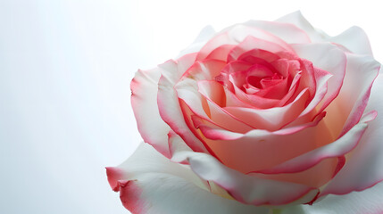 Poster - pinkredwhite rose flower white isolated background with clipping path Nature Closeup no shadows Nature : Generative AI