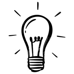 doodle sketch style of hand drawn light bulb icon vector illustration for concept design.