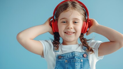 Canvas Print - The girl wearing headphones