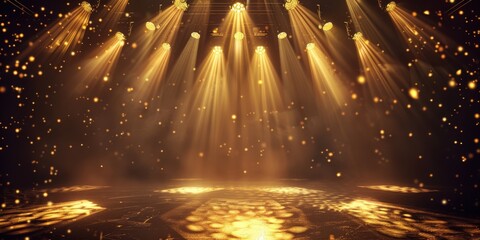 Wall Mural - Golden Spotlight Stage Background