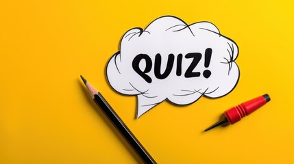 Poster - Quiz concept with pencil