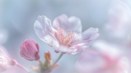 Poster - abstract cherry blossom  Soft focus Background : Generative AI