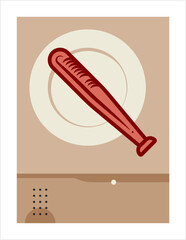 Sticker - Baseball Bat Icon M_2406001