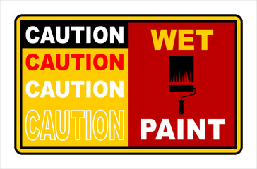 Wall Mural - Wet Paint Safety Sign M_2406002