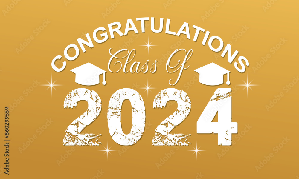Congratulations Class of 2024 greeting sign. Congrats Graduated. banner ...
