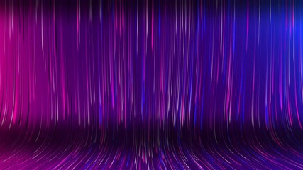 Poster - Colored particles fall quickly. Abstract animation of a colored waterfall. Multi-colored curved glowing lines. Looped background. Colorful digital gradient background animation in 4k.