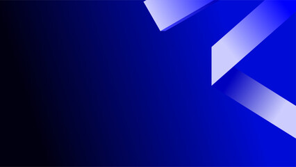 Wall Mural - Glowing metallic blue and white ribbon rigid shapes over blue glowing gradient background