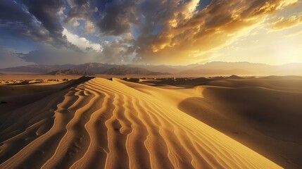 Wall Mural - majestic sand dunes stretching across vast desert landscape elegant nature photography