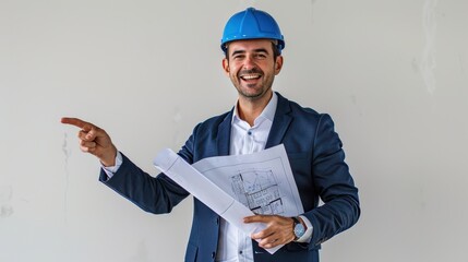 Wall Mural - The Architect Holding Blueprint