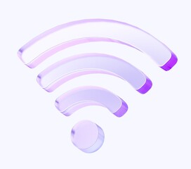 Aufkleber - wifi icon with colorful gradient. 3d rendering illustration for graphic design, ui ux design, presentation or background. shape with glass effect	