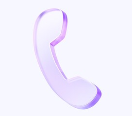 Fototapete - phone icon with colorful gradient. 3d rendering illustration for graphic design, ui ux design, presentation or background. shape with glass effect	