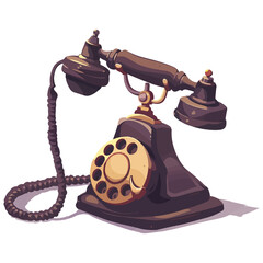 Wall Mural - vintage phone vector png