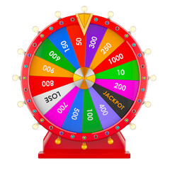 Poster - Wheel of Fortune, front view. 3D rendering isolated on transparent background