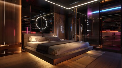 In the bedroom, the bed adjusts its firmness and temperature for the perfect nightâ sleep Smart bedroom