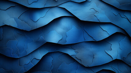 Poster - The image is a blue wave with a rocky texture. The blue color and the rocky texture give the image a calm and serene mood