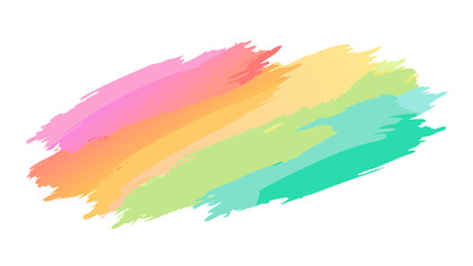 Wall Mural - Vibrant watercolor brushstroke in rainbow colors, perfect for art projects, backgrounds, or creative designs.