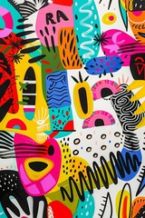 Poster - Colorful Abstract Graffiti Art with Bright Shapes and Patterns