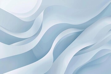 Poster - Abstract Wavy Light Blue and White Background Art