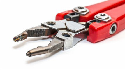 Aviation Crimp Tool: Crimps terminals and contacts onto wires for secure connections isolated on white background