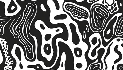 Poster - Abstract Black and White Organic Pattern Design