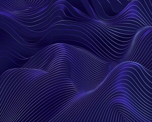 Poster - Abstract Dark Blue Wavy Line Pattern with Gradients