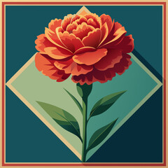 Poster - vector illustration of Carnation dianthus clove