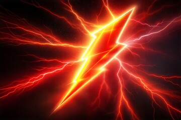 Wall Mural - A red lightning bolt.