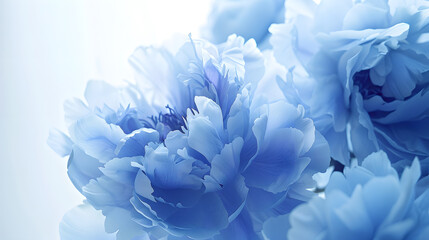 Wall Mural - Blue  peonies  flowers   on white isolated background Closeup For design Nature : Generative AI