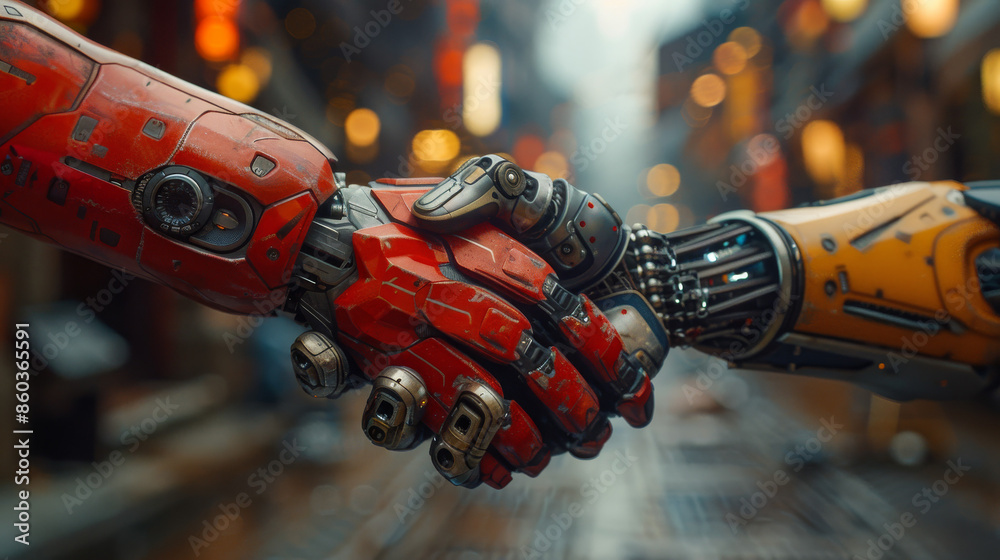 Human and Robot Handshake: A Symbol of Human-AI Collaboration Stock ...
