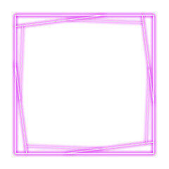 Wall Mural - purple frame square neon light