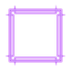 Wall Mural - purple frame square neon light