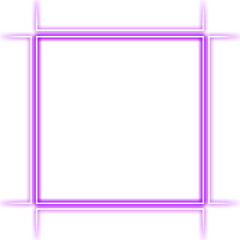 Wall Mural - purple frame square neon light