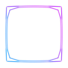 Wall Mural - purple blue frame square corner and curve neon light