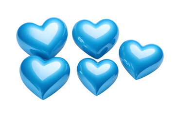 Poster - 3D blue hearts