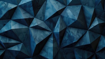 Wall Mural - Abstract minimalistic geometrical background of blue and black triangles, geometric, abstract, minimalist,blue, black, design, pattern, backdrop, contemporary, modern, shape,texture