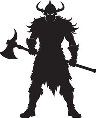 viking with a sword illustration black and white